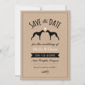 Whippet Silhouetten Bruiloft Save the Date Magnetische Uitnodiging (Voorkant)