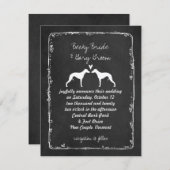 Whippet Silhouetten Huwelijksaankondiging Kaart (Voorkant / Achterkant)