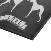 Whippet Silhouetten Liefde Snijplank (Hoek)