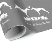 Whippet Silhouetten Paar met Tekst Cadeaupapier (Rol Hoek)