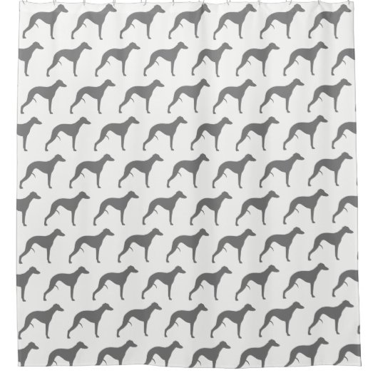 Whippet Silhouetten patroon Douchegordijn (Voorkant)