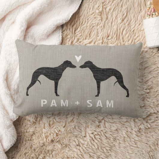 Whippet Silhouettes Love - Personalize Kussen (Deken)