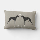 Whippet Silhouettes Love - Personalize Kussen (Achterkant)