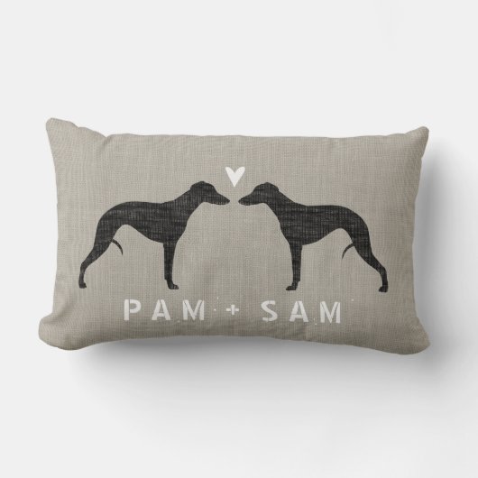Whippet Silhouettes Love - Personalize Kussen (Voorkant)