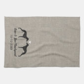 Whippet Silhouettes met hart en tekst Theedoek (Horizontaal)