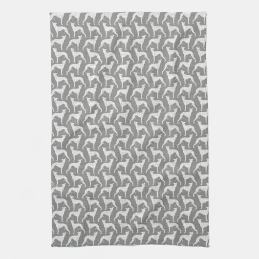 Whippet Silhouettes Pattern Theedoek (Verticaal)