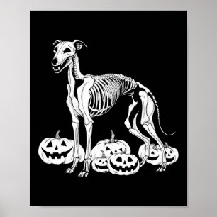 Whippet Skeleton Verjaardag Halloween Dog Mannen V Poster