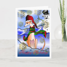 "Whippet Snow Day"-feestdag Kaart