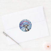 Whippet starry night, vrolijke kerst ronde sticker (Envelop)