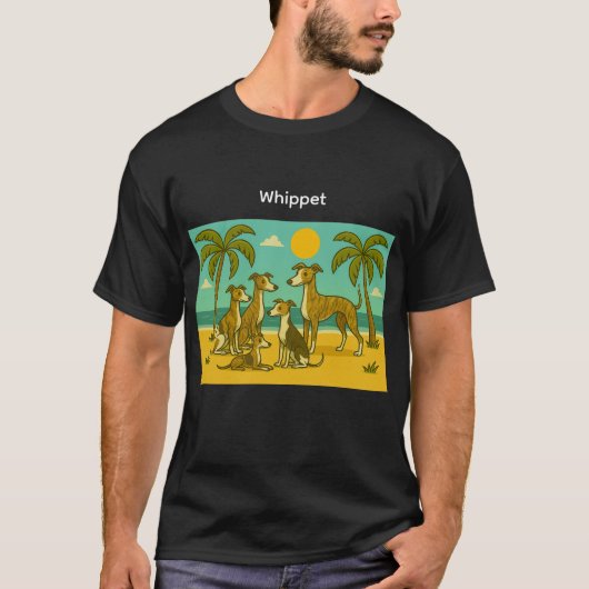 Whippet Strand T-shirt (Voorkant)