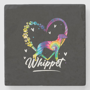 Whippet Tie Dye Rainbow Hondenliefhebber Gift T-Sh Stenen Onderzetter