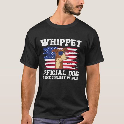 Whippet US Flag Whippet Lover Whippet Eigenaar Lon T-shirt (Voorkant)