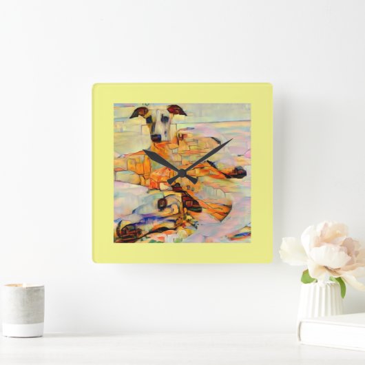 Whippet Wall-klok Vierkante Klok (Huis)