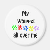 Whippet wandelingen ontwerp magneet (Voorkant)