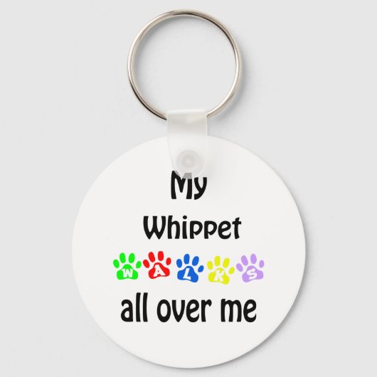 Whippet wandelingen ontwerp sleutelhanger (Voorkant)