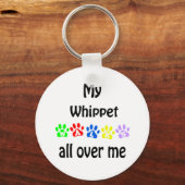 Whippet wandelingen ontwerp sleutelhanger (Voorkant)