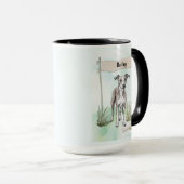 Whippet Watercolor Personalized Dog Mok (Voorkant rechts)