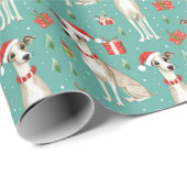 Whippet Whimsy Christmas Cadeaupapier (Rol Hoek)