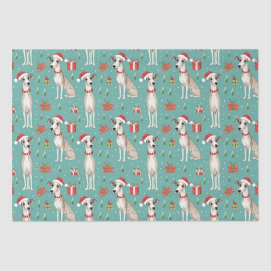 Whippet Whimsy Christmas Tissuepapier (Voorkant)
