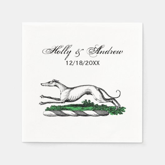 Whippet Windhond Hardloop Heraldisch Wapen Embleem Servetten (Voorkant)