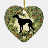 Whippet Wreath Keramisch Ornament (Voorkant)
