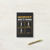 whippetgids voor het trainen van gehoorzaamheid bi post-it® notes (Op bureau)