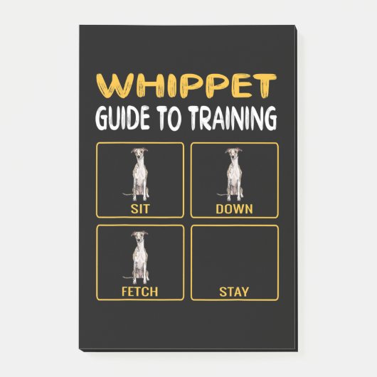 whippetgids voor het trainen van gehoorzaamheid bi post-it® notes (Voorkant)