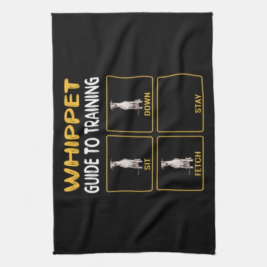 whippetgids voor het trainen van gehoorzaamheid bi theedoek (Verticaal)