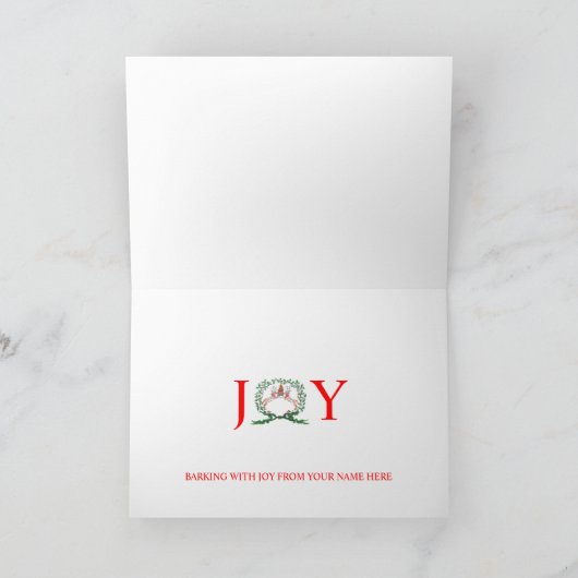 Whippets blaffen van vreugde feestdagen kaart (Binnen)