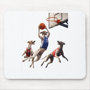 Whippets die basketball spelen muismat