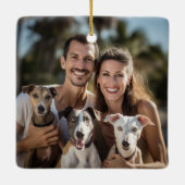 Whippets en Greyhounds Hondenreddingsvakantie Foto Keramisch Ornament (Achterkant)