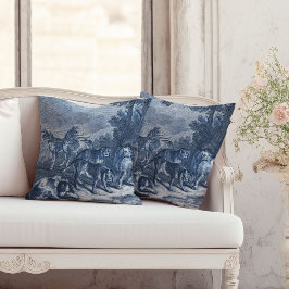 Whippets en Hound Dogs Blue Toile Kussen