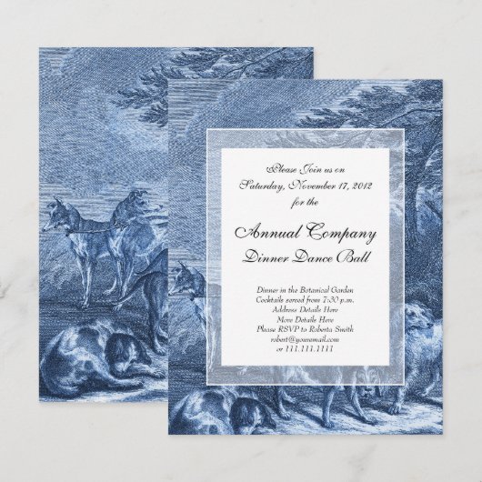 Whippets en jachthonden blauw Frans toilet Kaart (Voorkant / Achterkant)