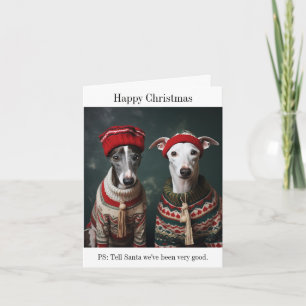 Whippets Kerst Kaart