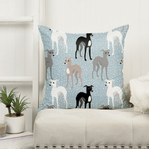 Whippets of Italiaans Greyhounds Retro Pattern Kussen