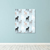 Whippets of Italiaanse Greyhounds Elegant Patroon Canvas Afdruk (Insitu (Houten vloer))