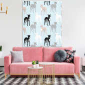 Whippets of Italiaanse Greyhounds Elegant Patroon Canvas Afdruk (Insitu (Woonkamer))