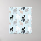 Whippets of Italiaanse Greyhounds Elegant Patroon Canvas Afdruk (Voorkant)