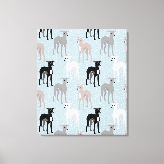 Whippets of Italiaanse Greyhounds Elegant Patroon Canvas Afdruk (Voorkant)