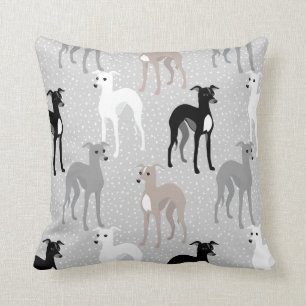 Whippets of Italiaanse Greyhounds Retro Patroondra Kussen
