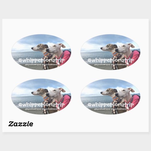 #whippetsonatrip in WA Ovale Sticker (Vel)