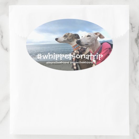 #whippetsonatrip in WA Ovale Sticker (Tas)