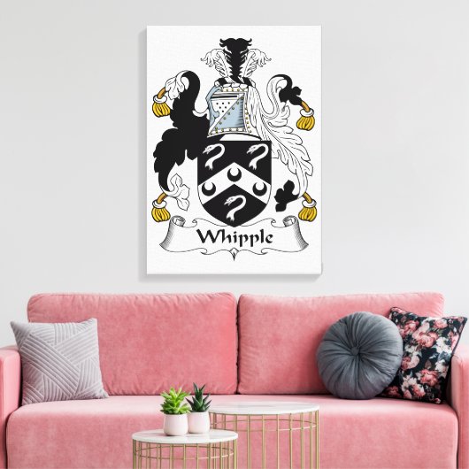 Whipple Family Crest Canvas Afdruk (Insitu (Woonkamer))