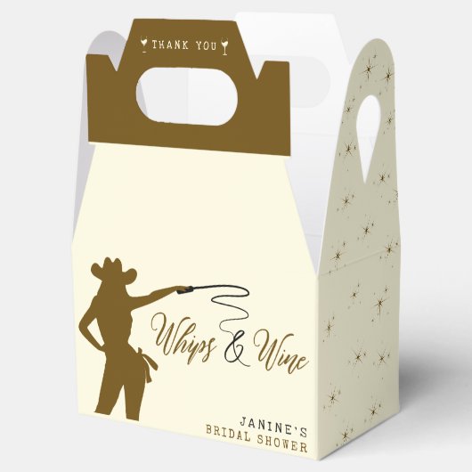 Whips & Wine Cowgirl Vrijgezellenfeest Bedankdoosjes (Geopend)