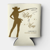 Whips & Wine Cowgirl Vrijgezellenfeest Blikjeskoeler (Voorkant)