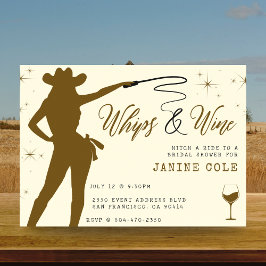 Whips & Wine Cowgirl Vrijgezellenfeest Kaart