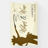 Whips & Wine Cowgirl Vrijgezellenfeest Spandoek (Verticaal)