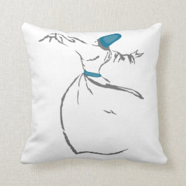 Whirling Dervish cushion - Turquoise Kussen