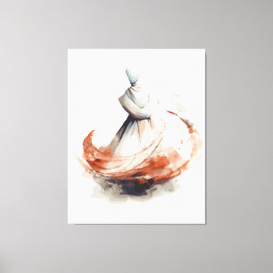 Whirling Dervish Illustratie Canvas Afdruk