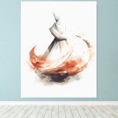 Whirling Dervish Illustratie Canvas Afdruk (Insitu (Houten vloer))